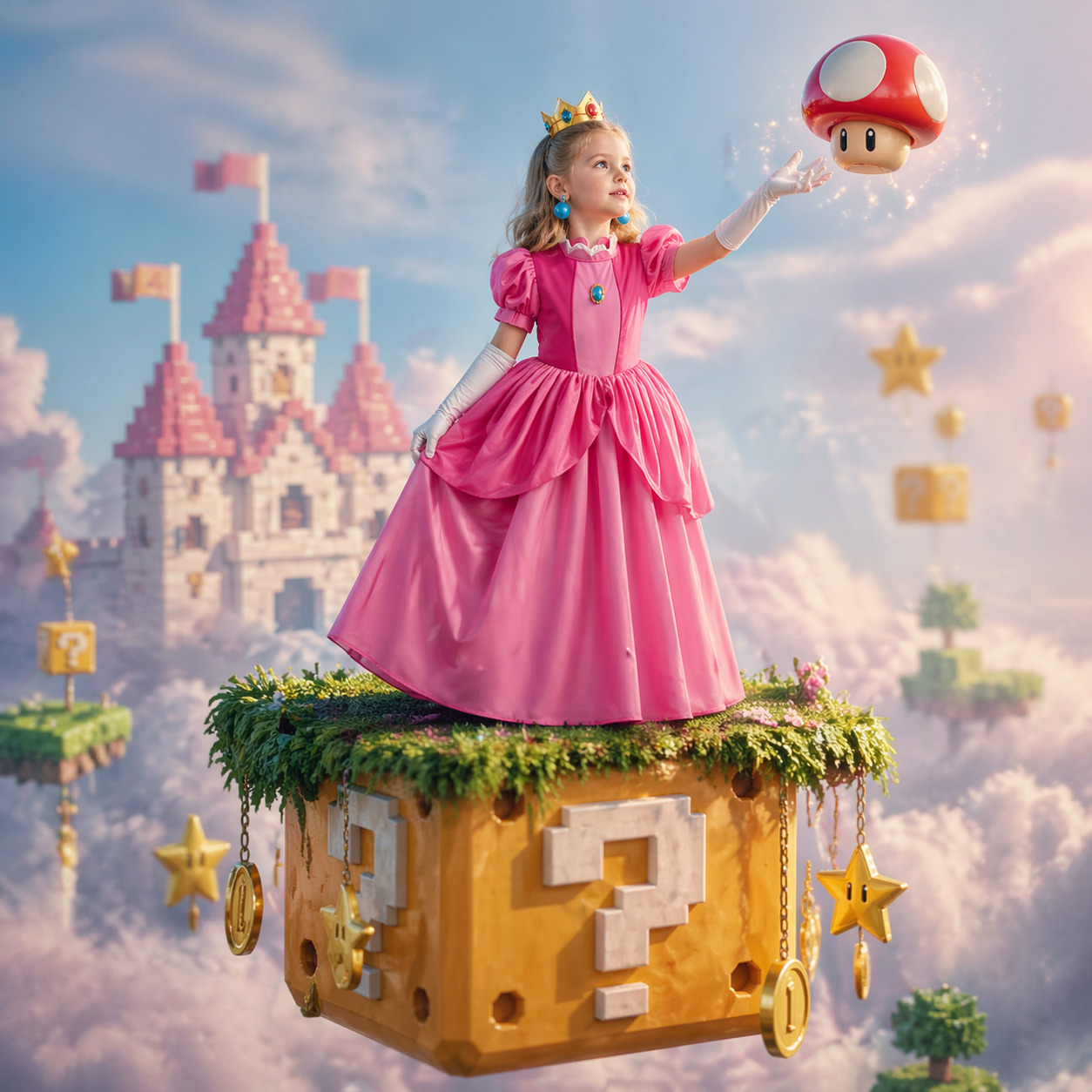Baby Clothing For Girls - Princess Peach Style Dress Up Costume