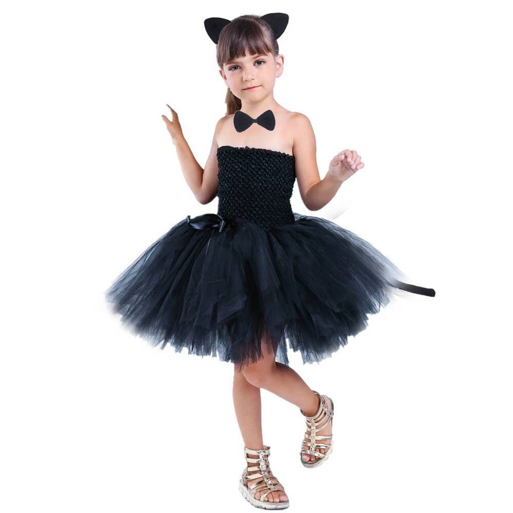 Baby Clothing For Girls - Cute Black Cat Tutu Dress Baby