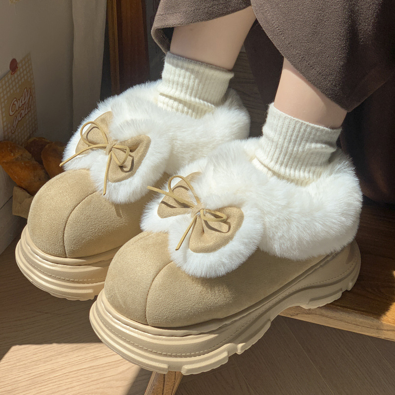 Warm Faux Fur Fluffy Slippers  - Soft Sole Booties review and price