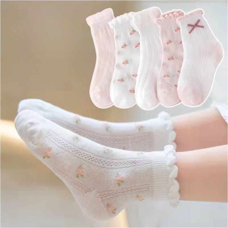 Girls Socks Cute Flowers Patte - Baby Clothing Knitting Patterns review and price
