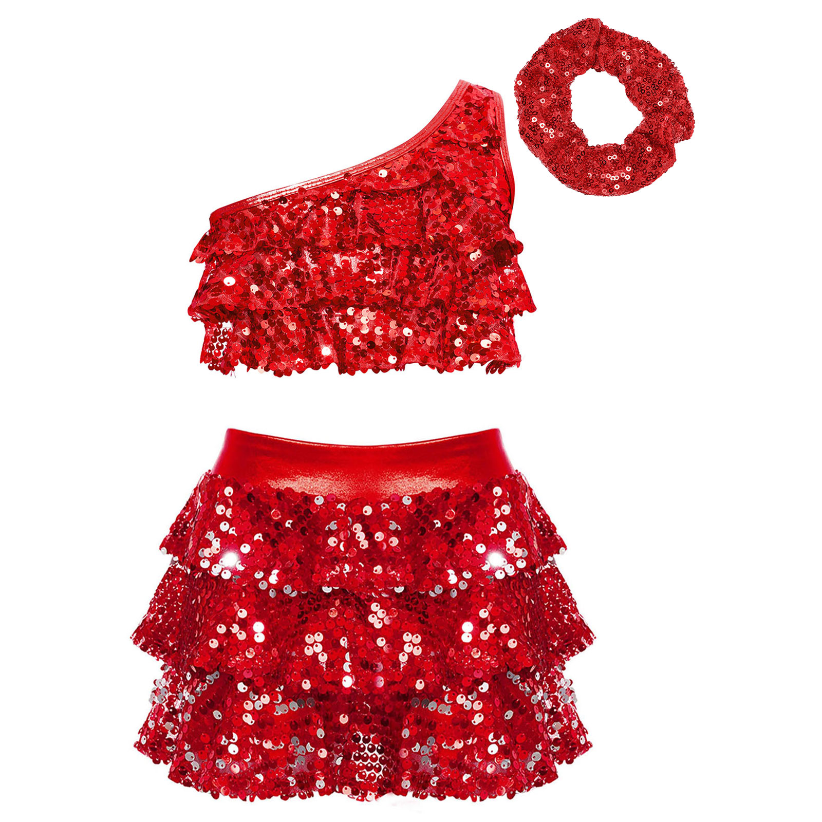 Kids Girls Shiny Sequins Latin - Baby Q Clothing review and price